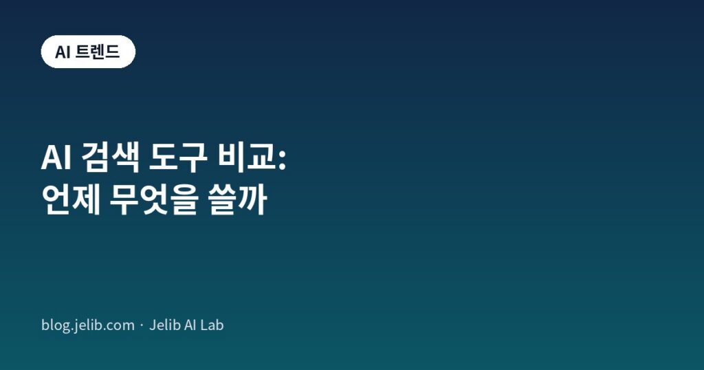퍼플렉시티·ChatGPT 검색·제미나이 등 AI 검색 도구 비교를 다룬 글의 대표 이미지